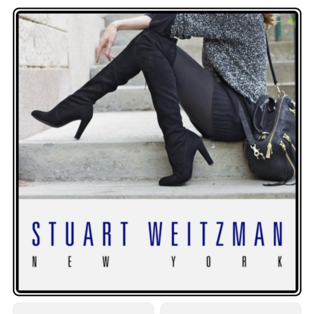 Stuart Weitzman Highland Black Suede Over-the-Knee Boots Women’s Size 8.5